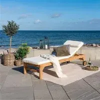 Andorra Garden Sunlounger - Natural, Teak Wood