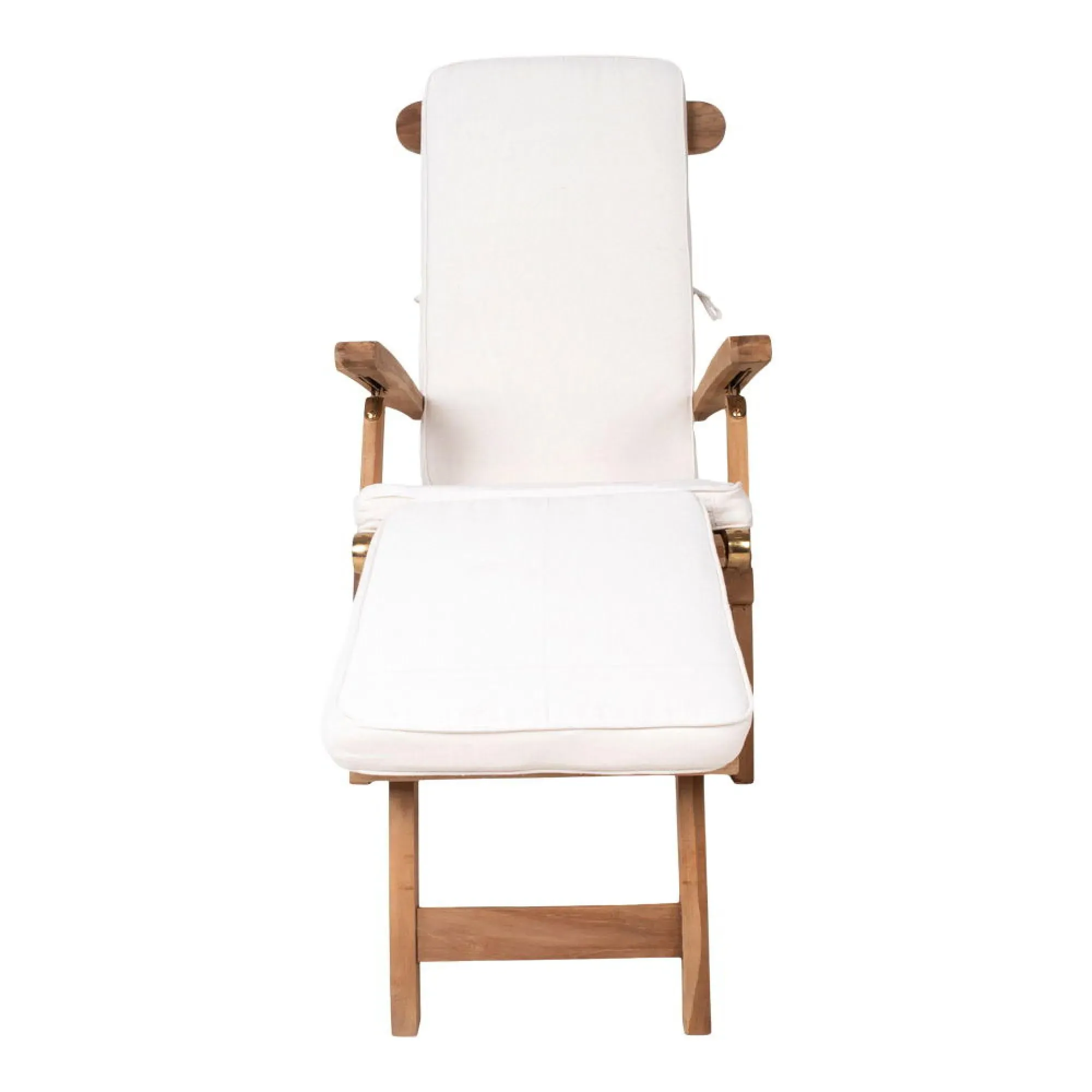 Arrecife Large Garden Deck Chair - White, Teak