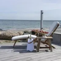 Arrecife Large Garden Deck Chair - White, Teak