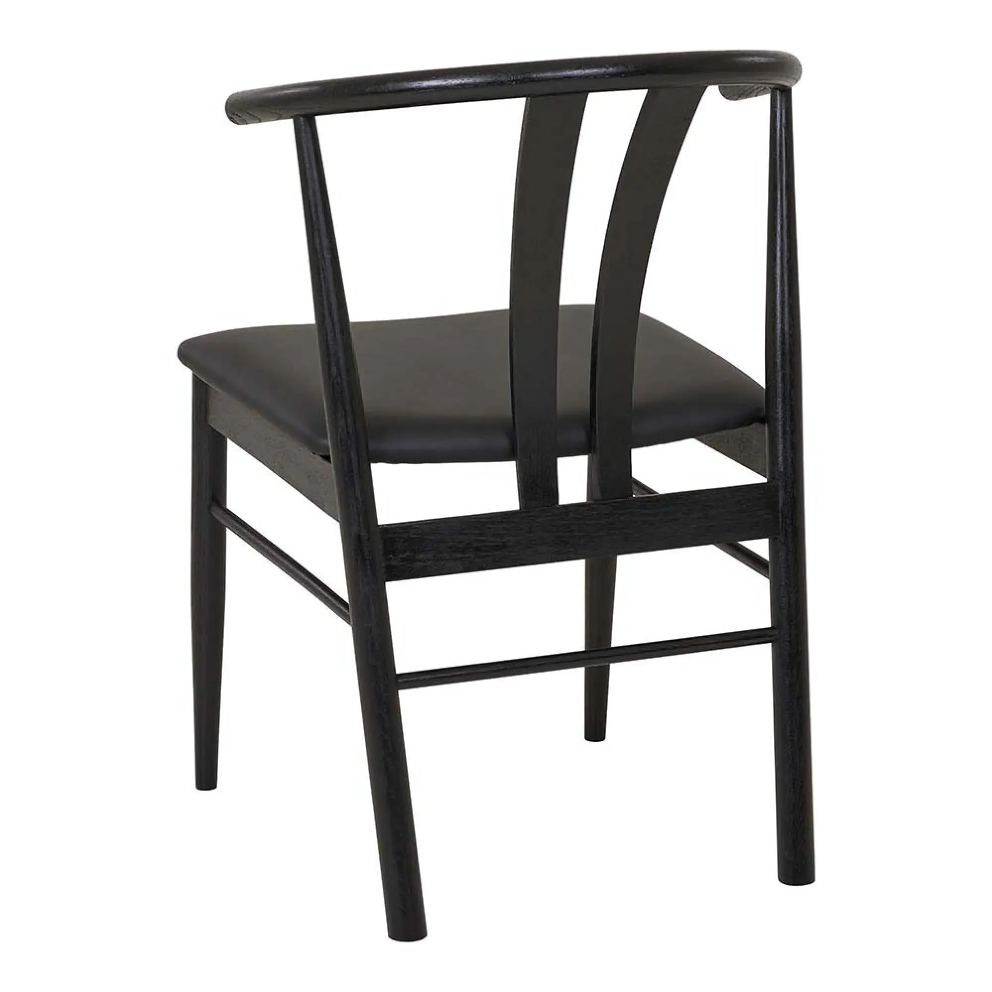 Artenara Curved Dining Chair - Black, Faux Leather