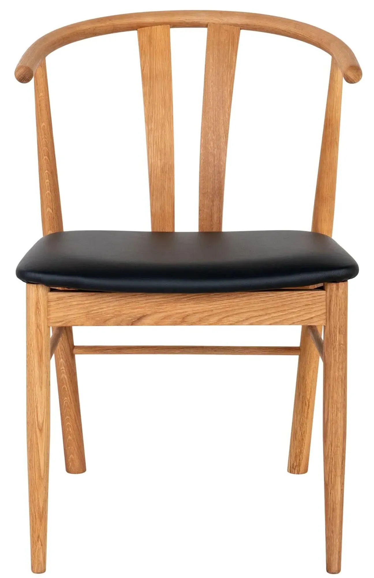 Artenara Curved Dining Chair - Brown, Faux Leather