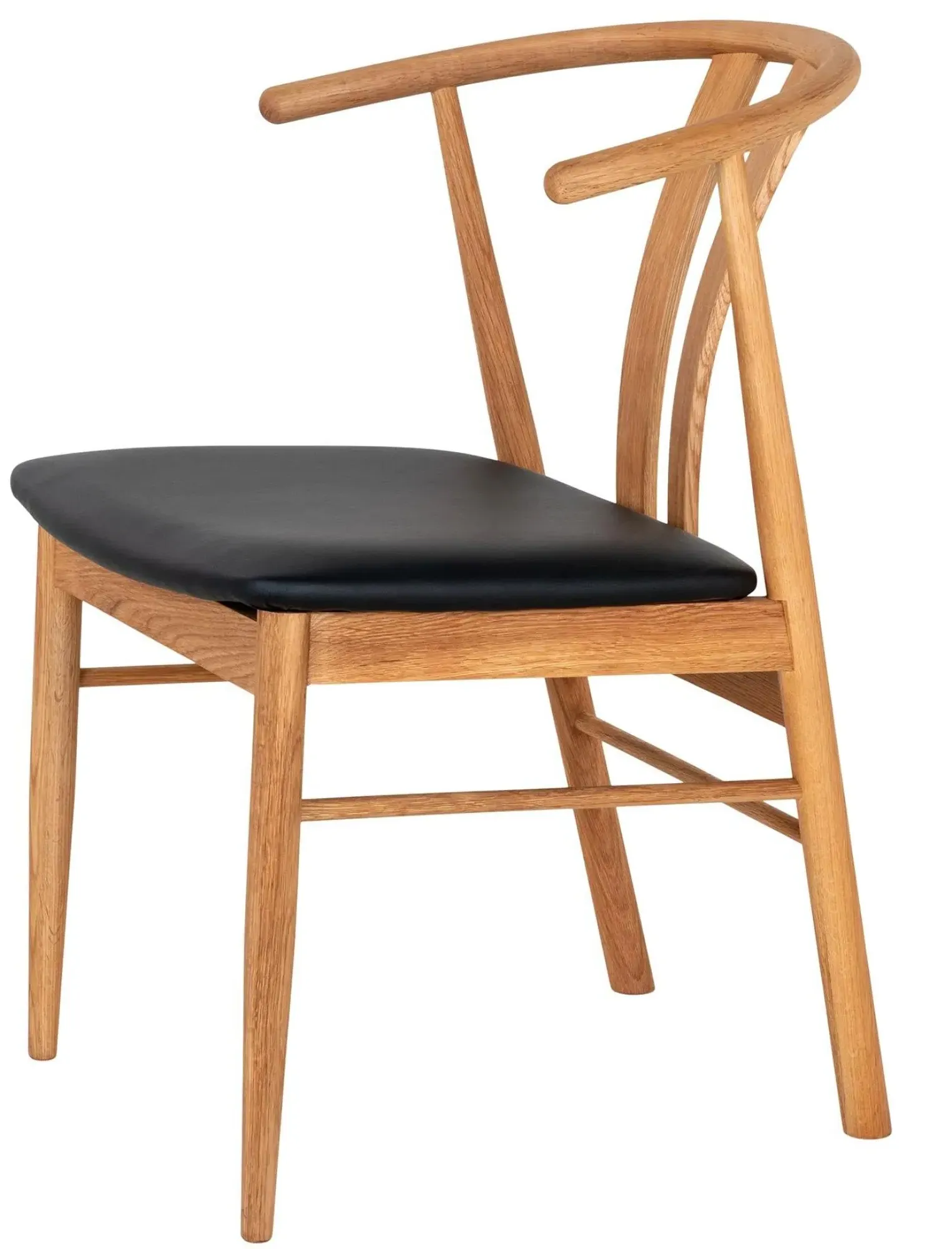 Artenara Curved Dining Chair - Brown, Faux Leather