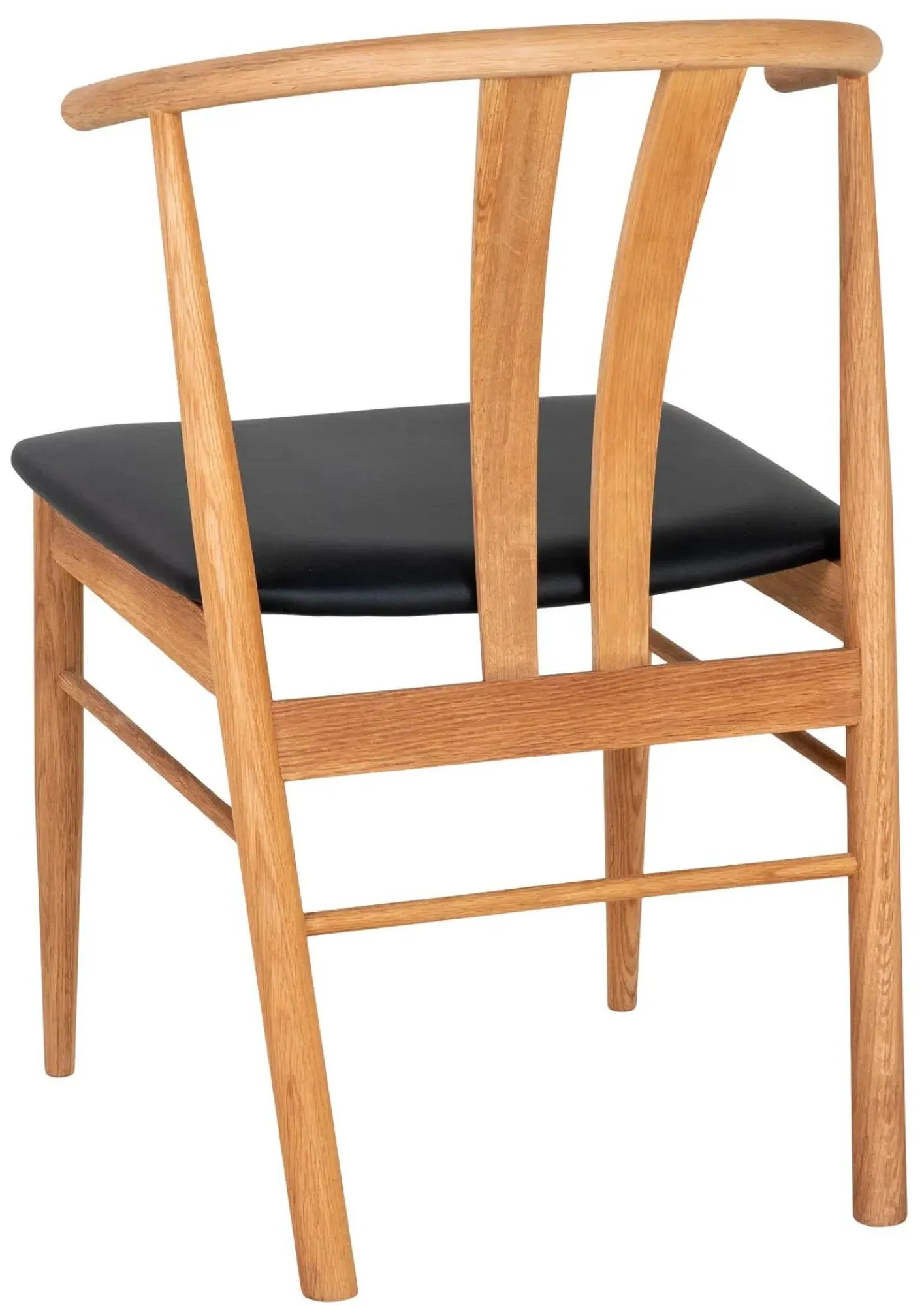 Artenara Curved Dining Chair - Brown, Faux Leather