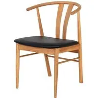 Artenara Curved Dining Chair - Brown, Faux Leather