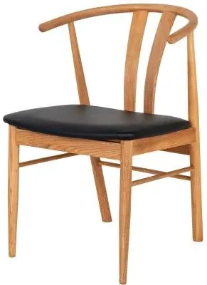 Artenara Curved Dining Chair - Brown, Faux Leather