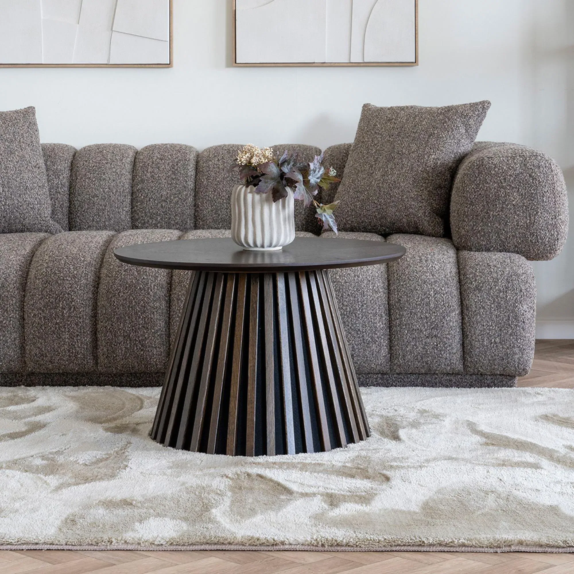 Aurora 3-Seater Sofa - Brown, Fabric