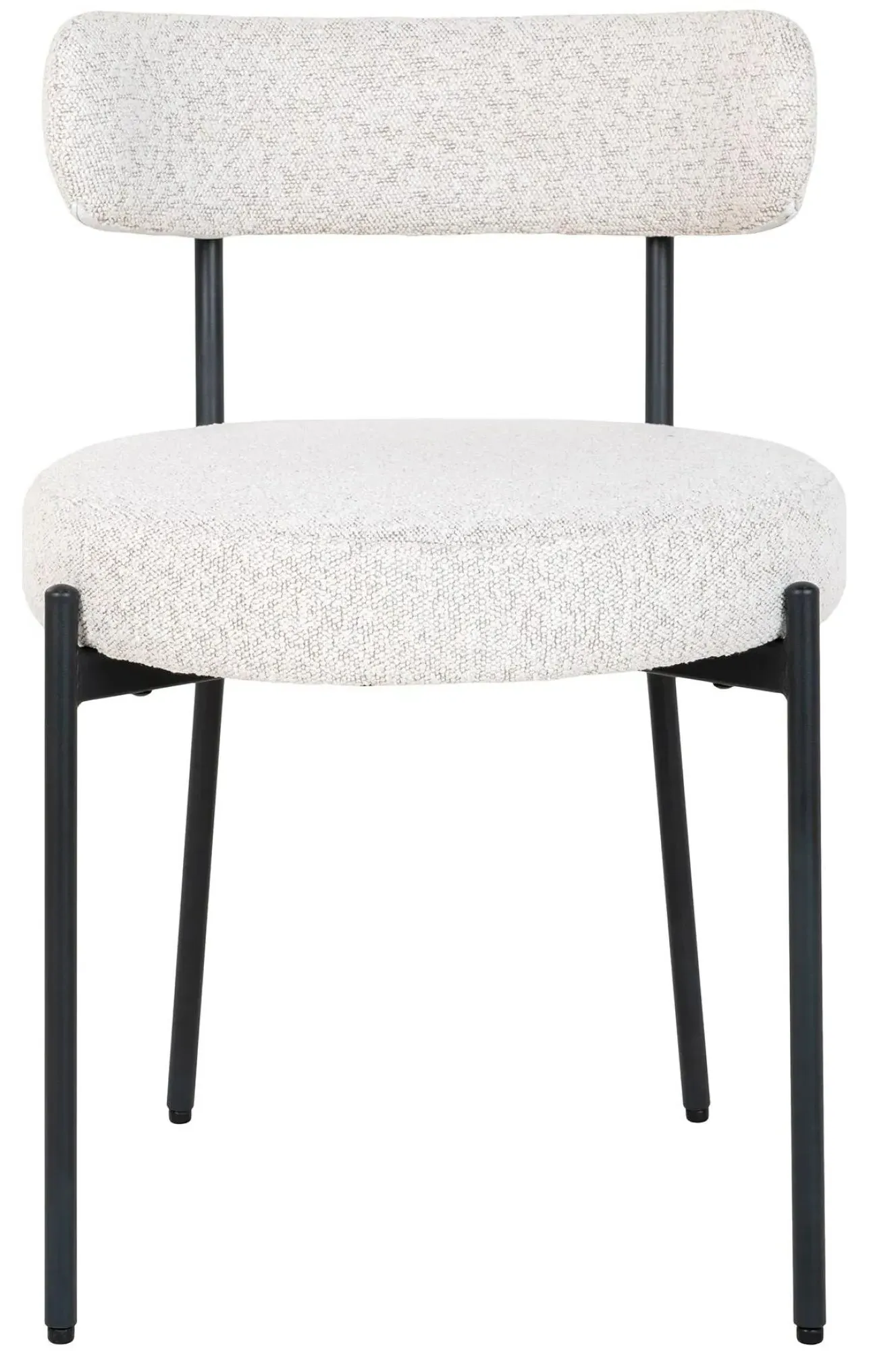Badalona Boucle Fabric Dining Chair - White