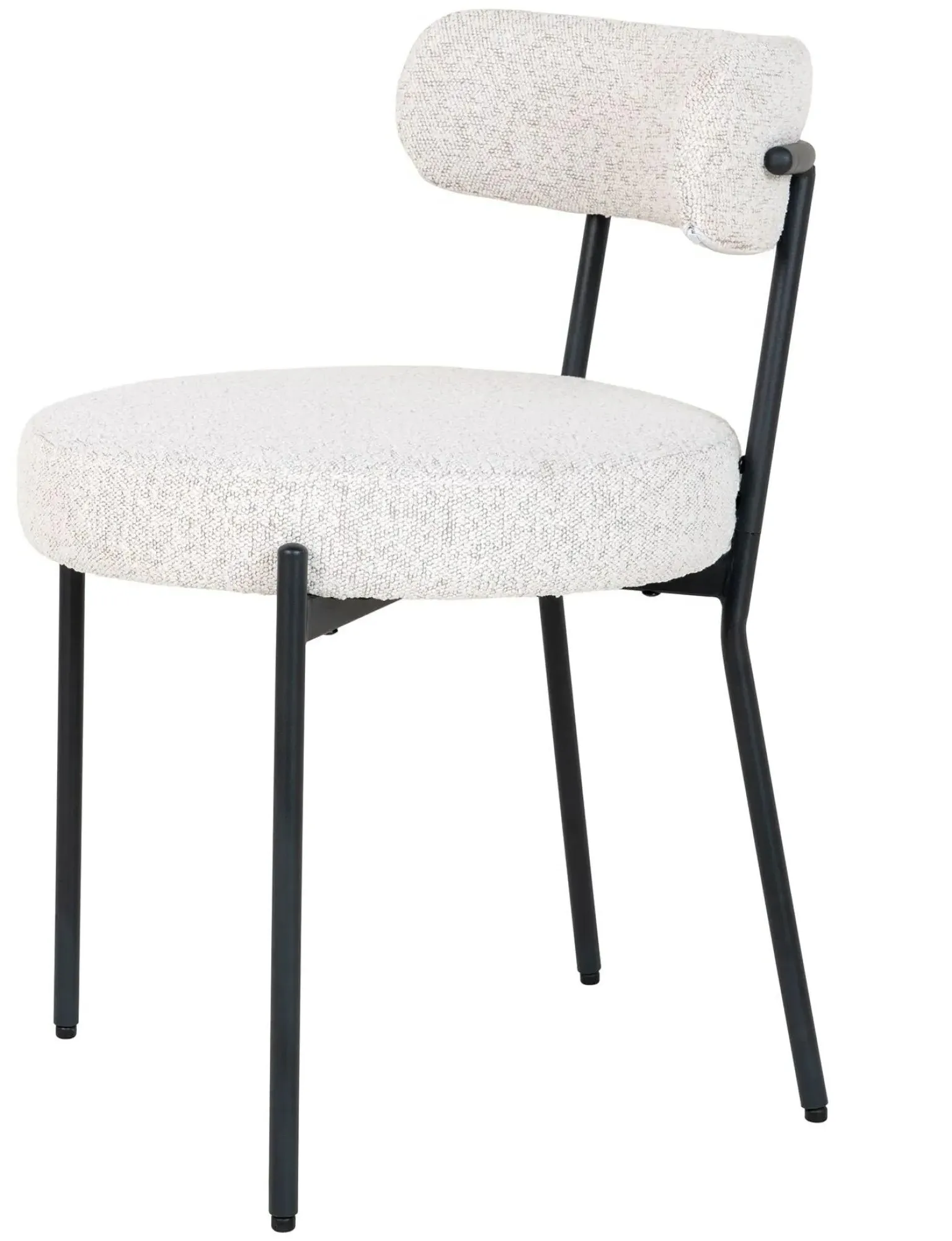 Badalona Boucle Fabric Dining Chair - White