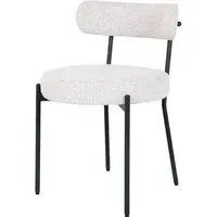 Badalona Boucle Fabric Dining Chair - White
