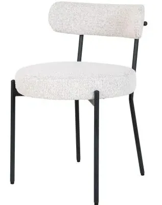 Badalona Boucle Fabric Dining Chair - White
