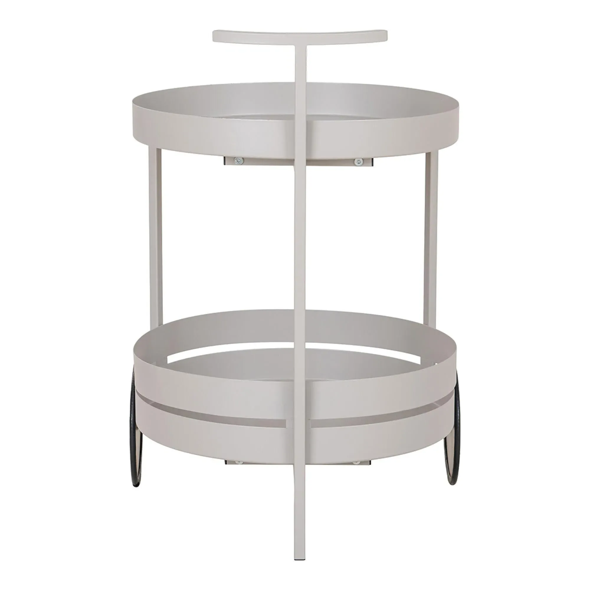 Beja Round Bar Trolley - Grey, Metal