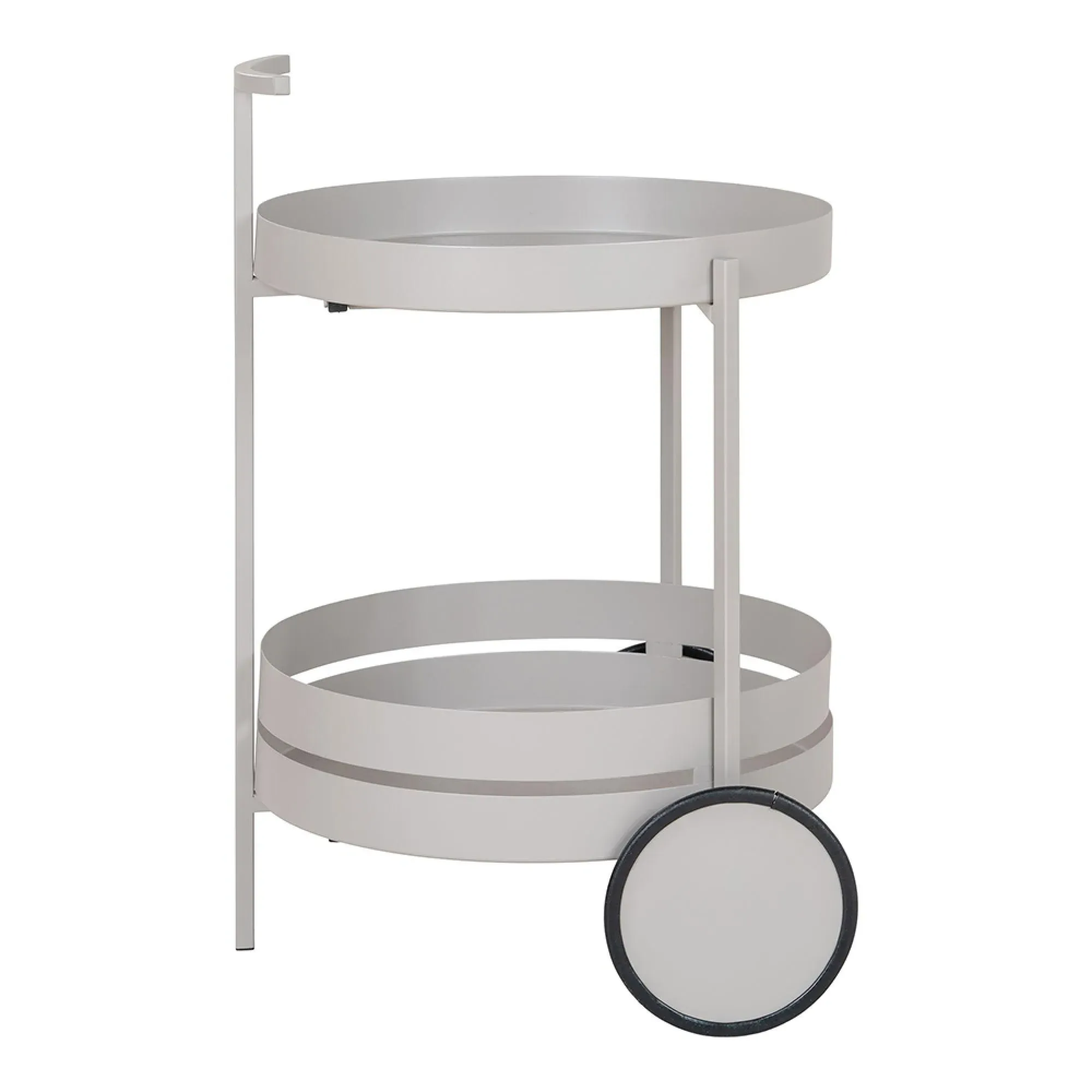 Beja Round Bar Trolley - Grey, Metal