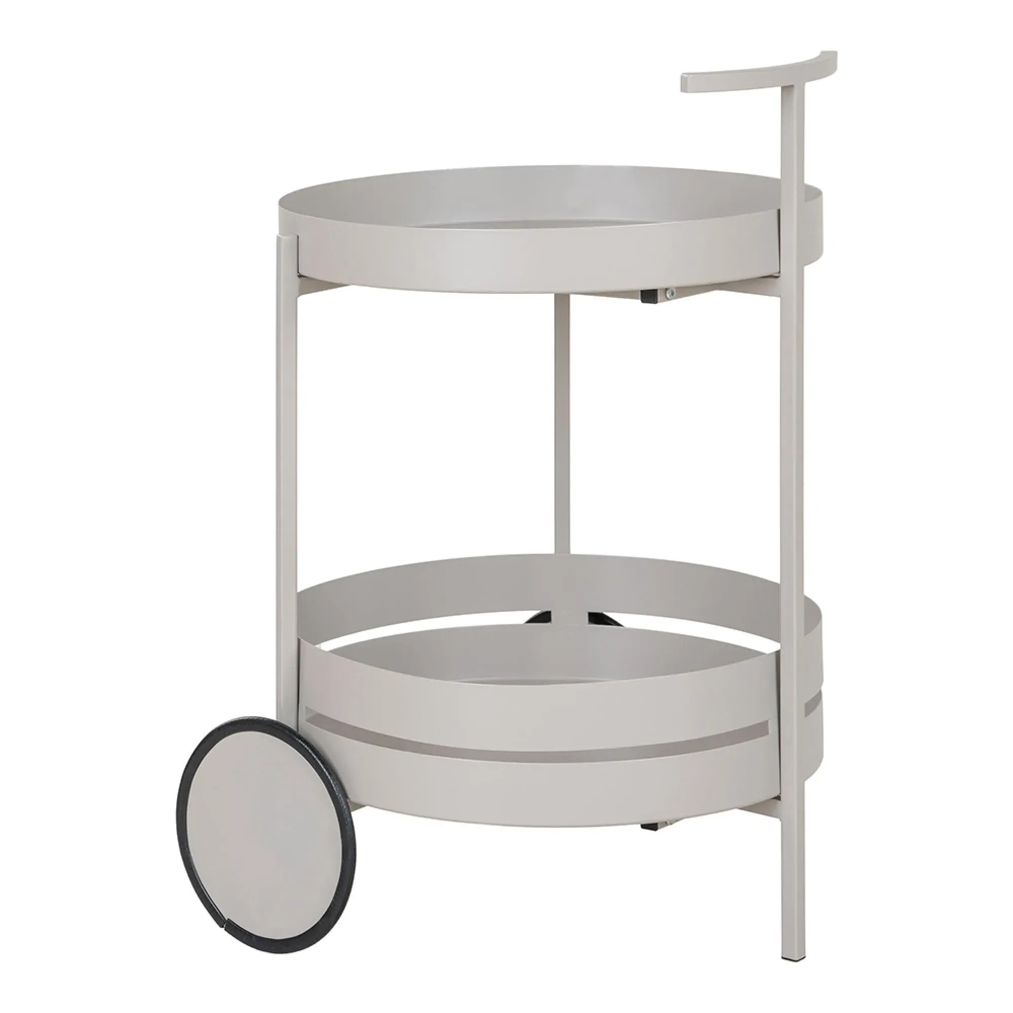 Beja Round Bar Trolley - Grey, Metal