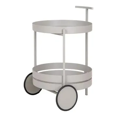 Beja Round Bar Trolley - Grey, Metal image