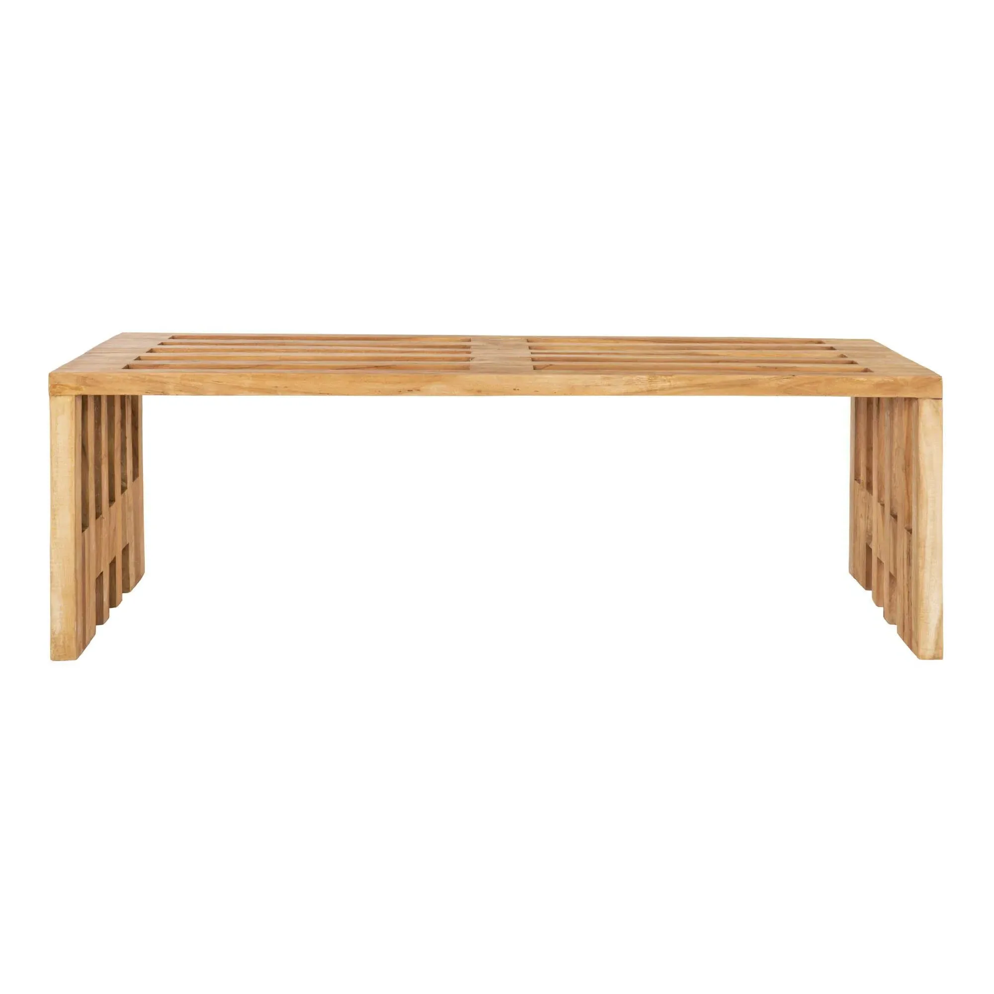 Benidorm Large Garden Bench - Natural, Teak Wood