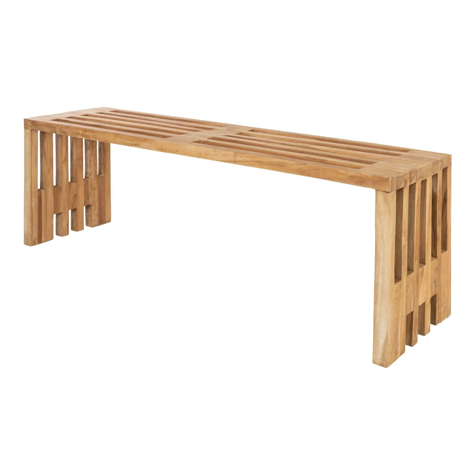 Benidorm Large Garden Bench - Natural, Teak Wood