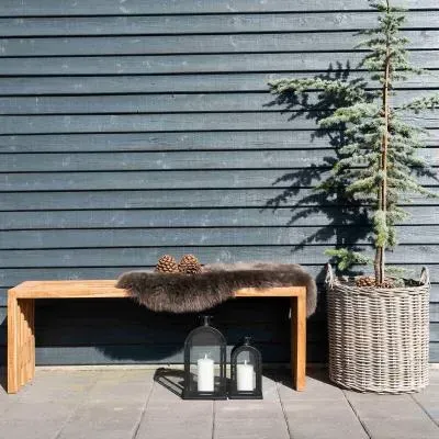 Benidorm Large Garden Bench - Natural, Teak Wood