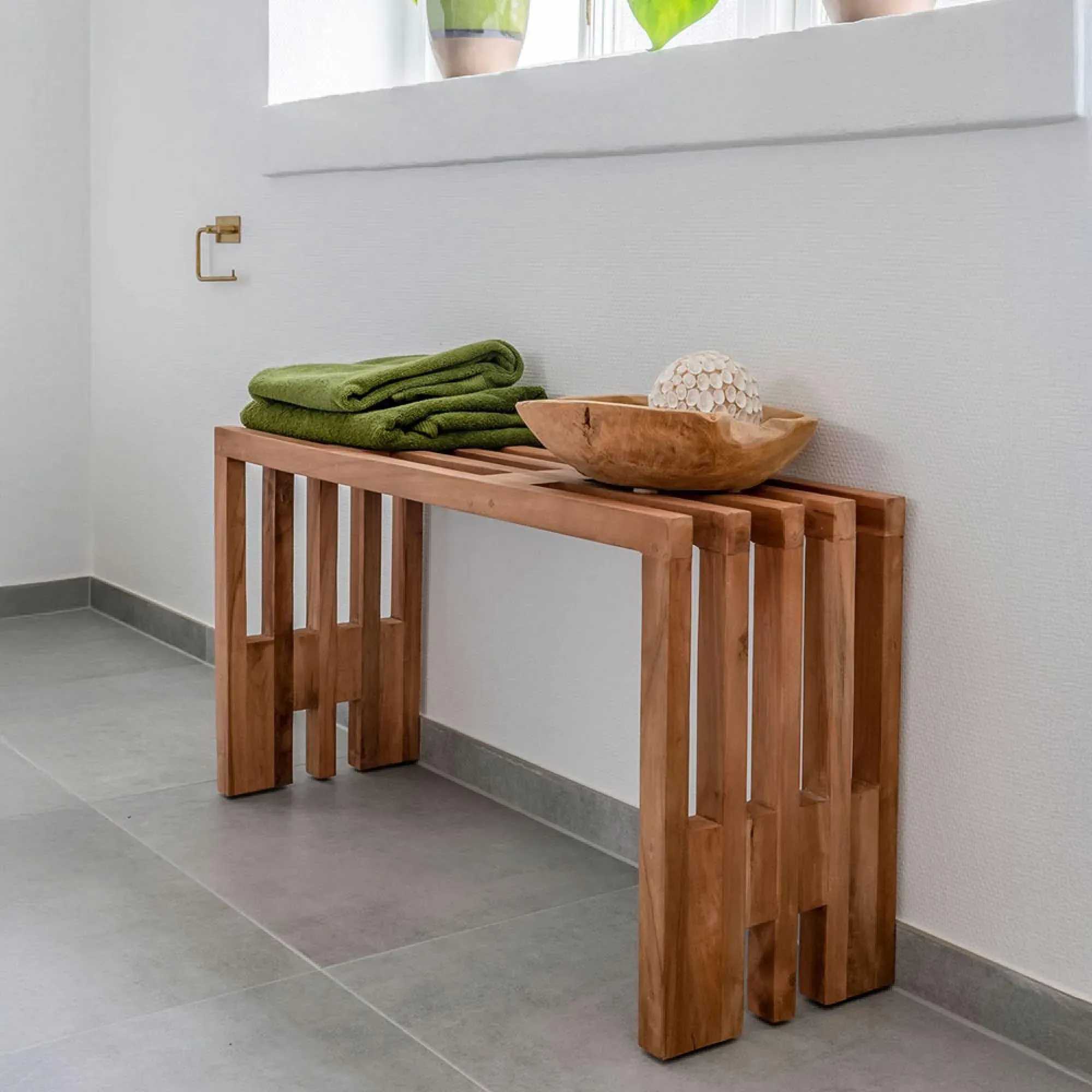 Benidorm Small Garden Bench - Natural, Teak Wood