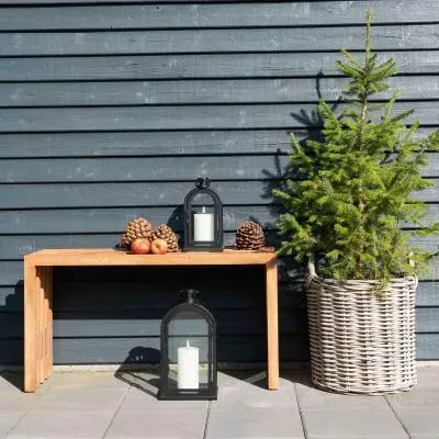 Benidorm Small Garden Bench - Natural, Teak Wood image