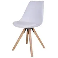 Bergen Dining Chair - White, Faux Leather