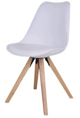 Bergen Dining Chair - White, Faux Leather