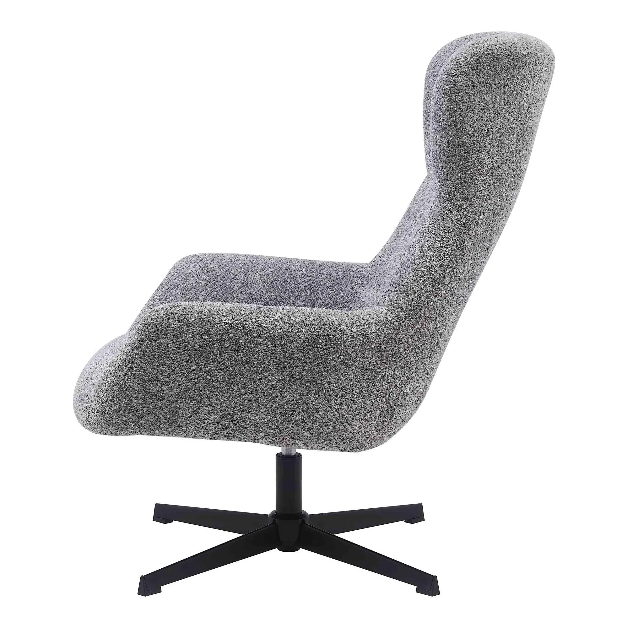 Bescia Swivel Lounge Chair - Dark Grey, Fabric