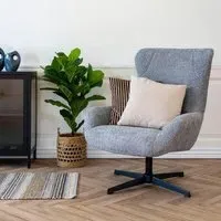 Bescia Swivel Lounge Chair - Dark Grey, Fabric