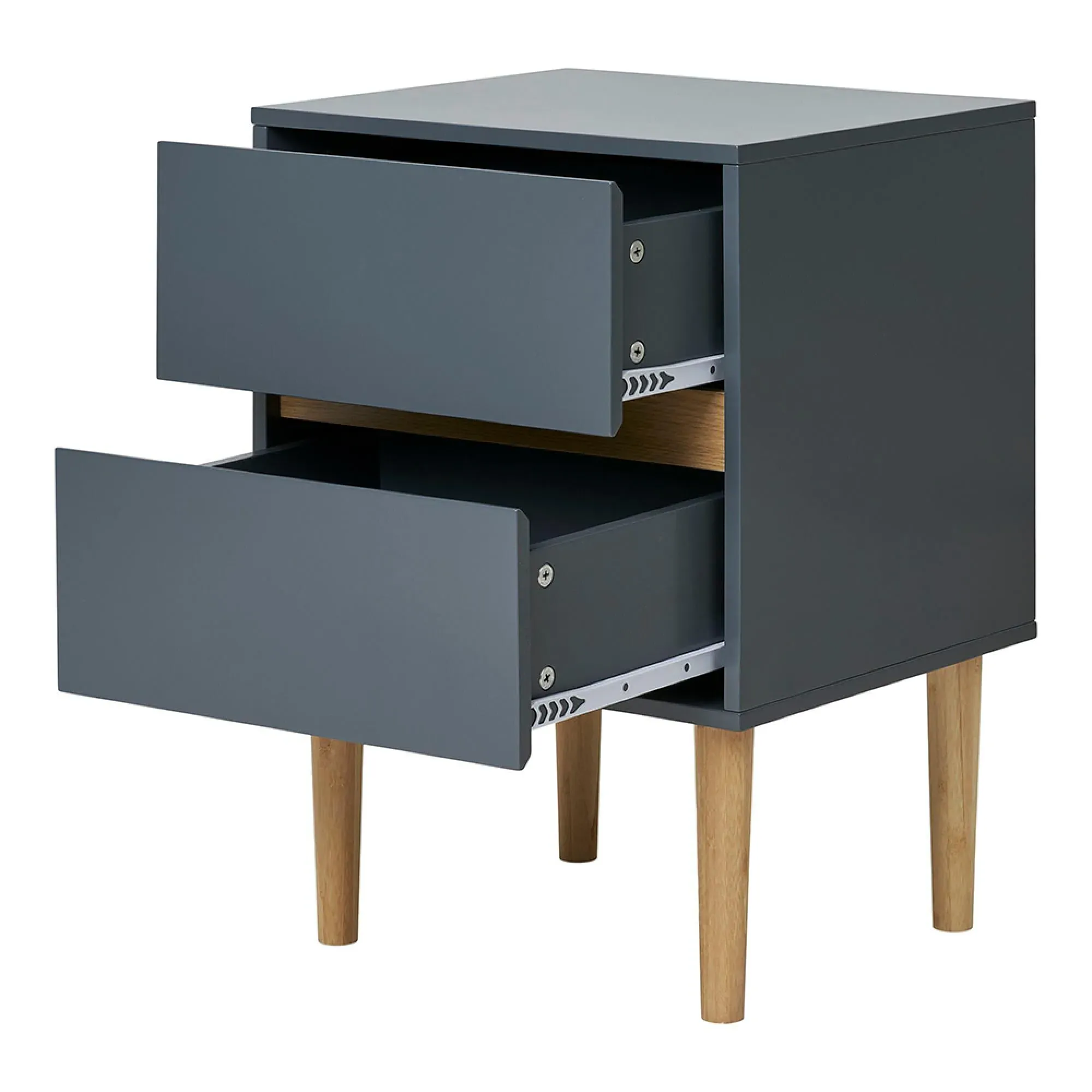 Bisley 2 Drawer Side Table - Dark Grey