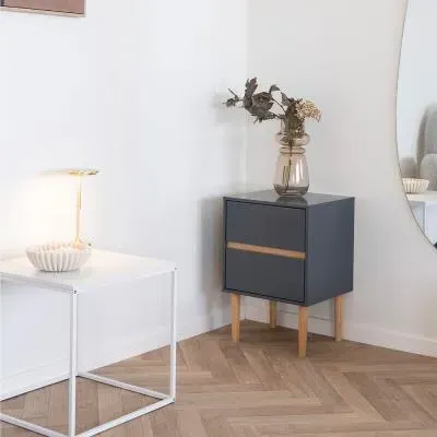 Bisley 2 Drawer Side Table - Dark Grey image