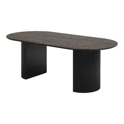 Boavista 8-Seater Oval Dining Table - Dark Brown Wood