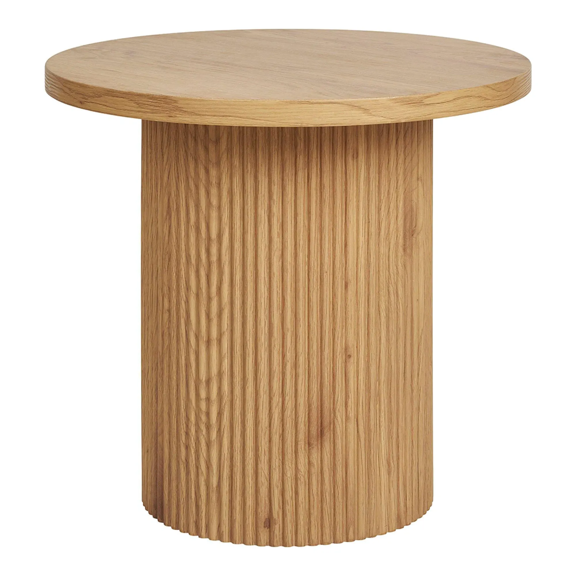 Boavista Round Fluted Side Table - Natural Wood