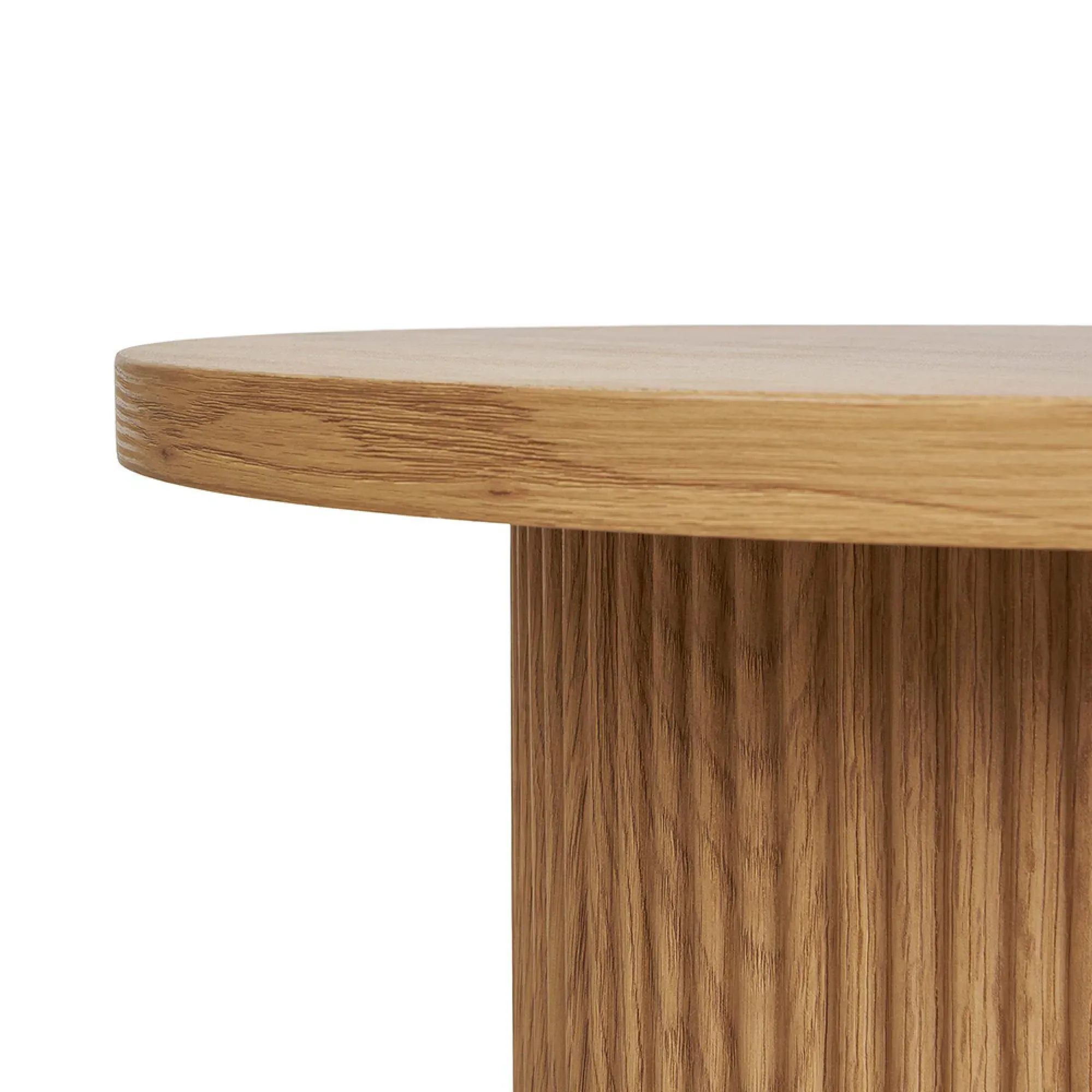 Boavista Round Fluted Side Table - Natural Wood