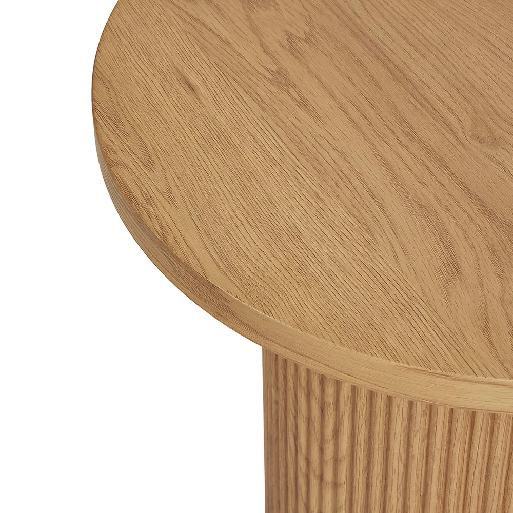 Boavista Round Fluted Side Table - Natural Wood