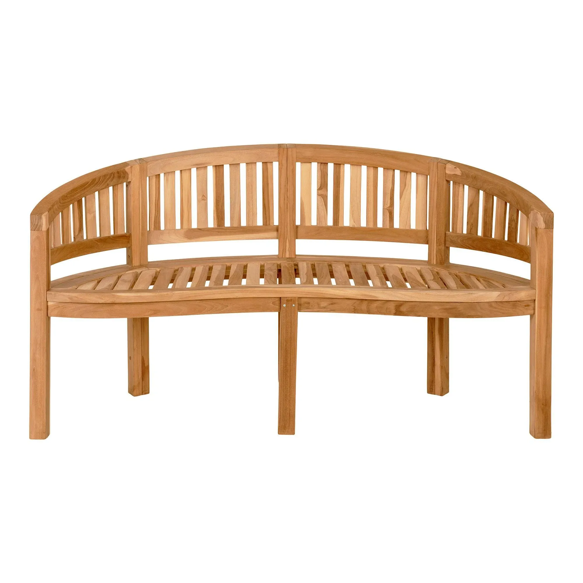 Boca Teak Wood Garden Bench with Back - Natural