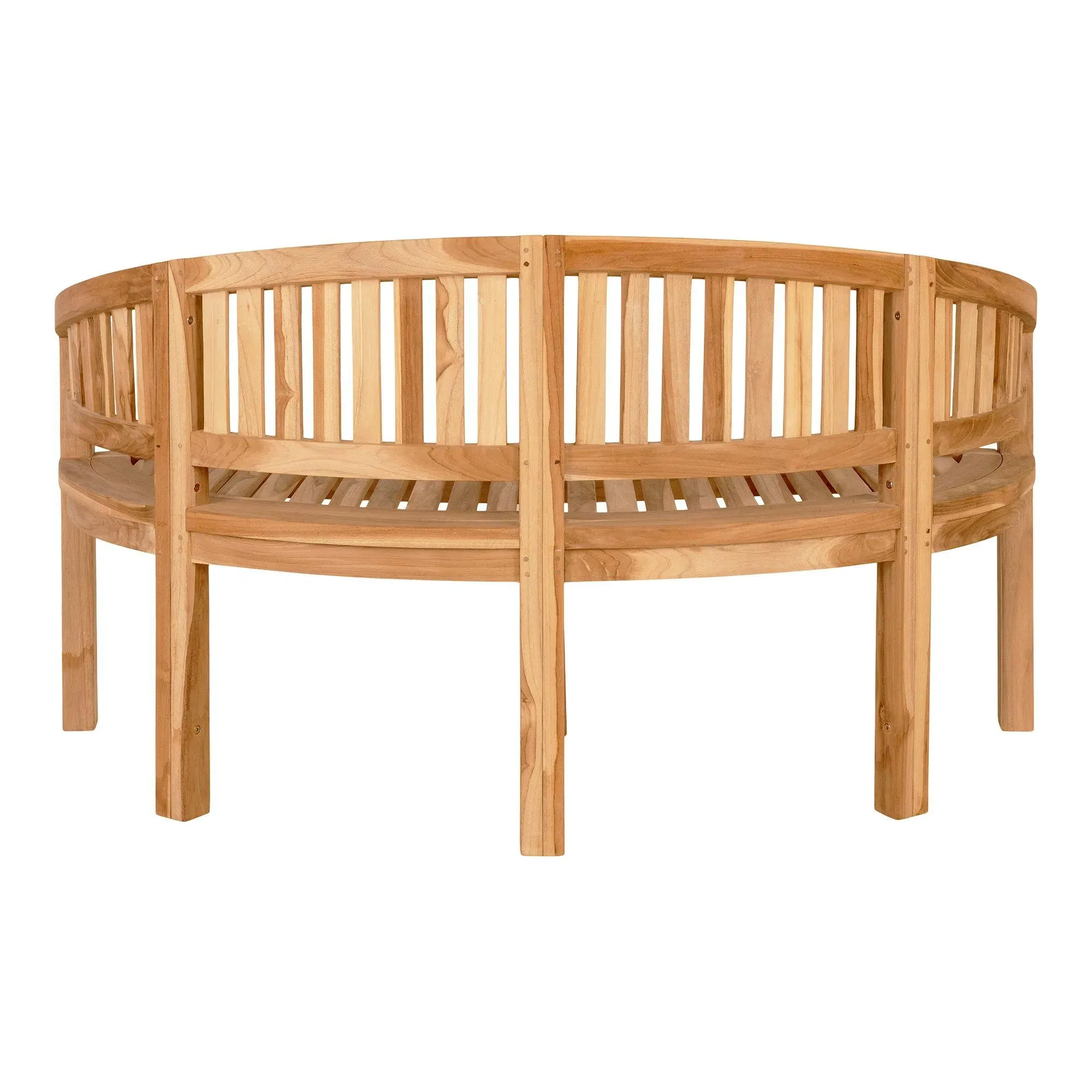 Boca Teak Wood Garden Bench with Back - Natural