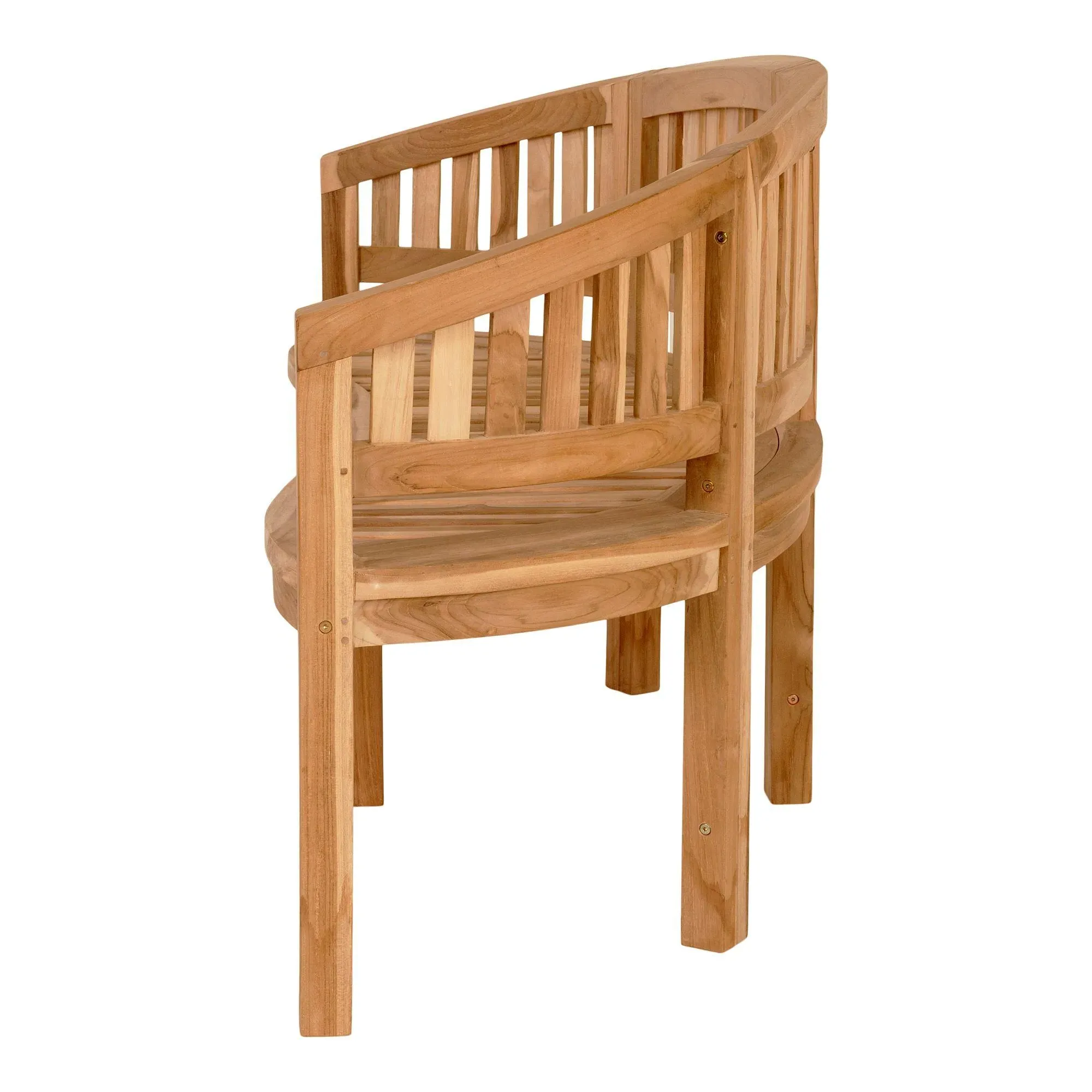 Boca Teak Wood Garden Bench with Back - Natural