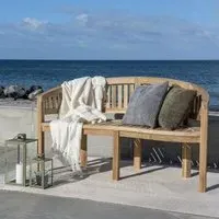 Boca Teak Wood Garden Bench with Back - Natural