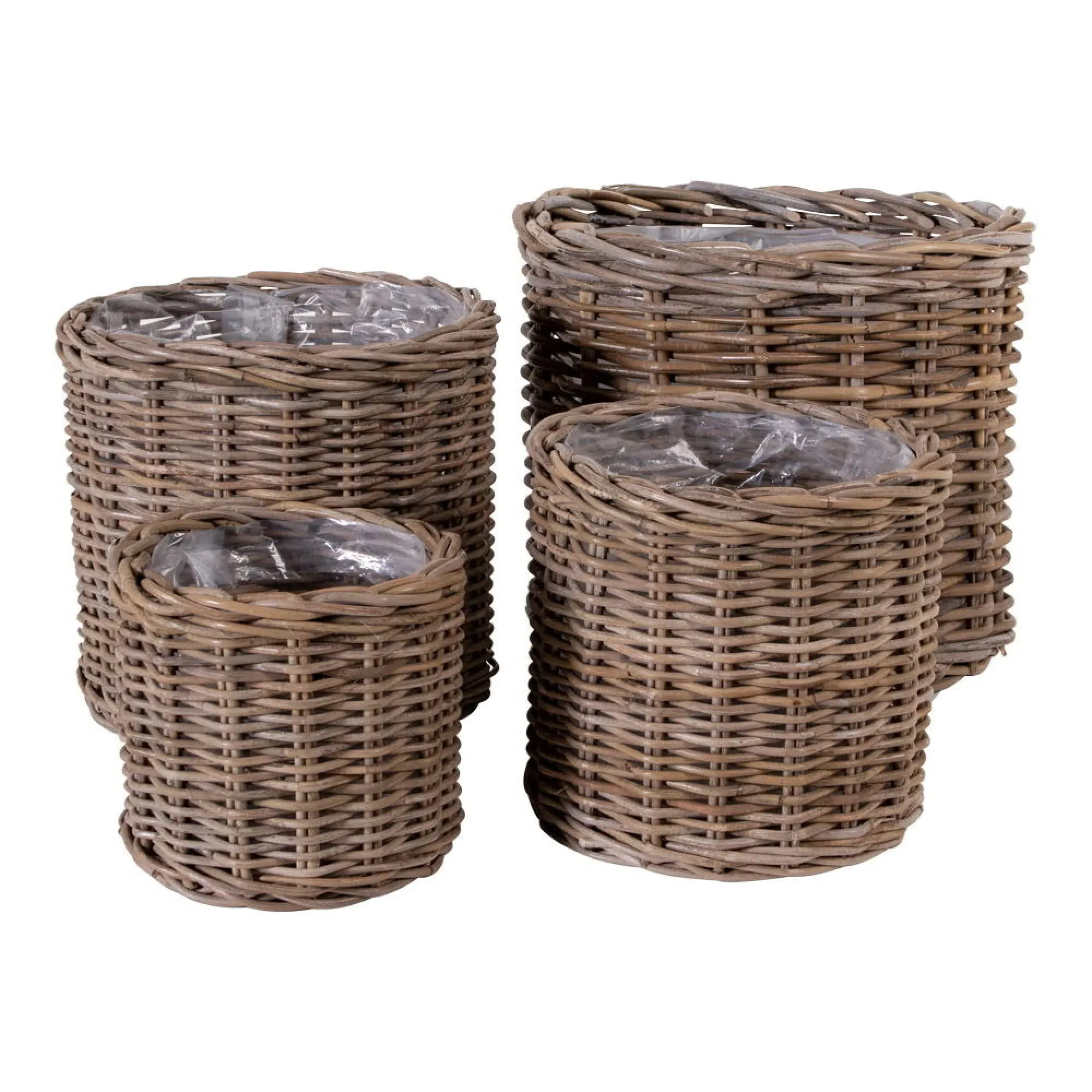 Bogor Round Baskets Set of 4 - Brown, Kubu Rattan