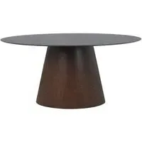 Bolton 6-Seater Oval Pedestal Dining Table - Dark Brown