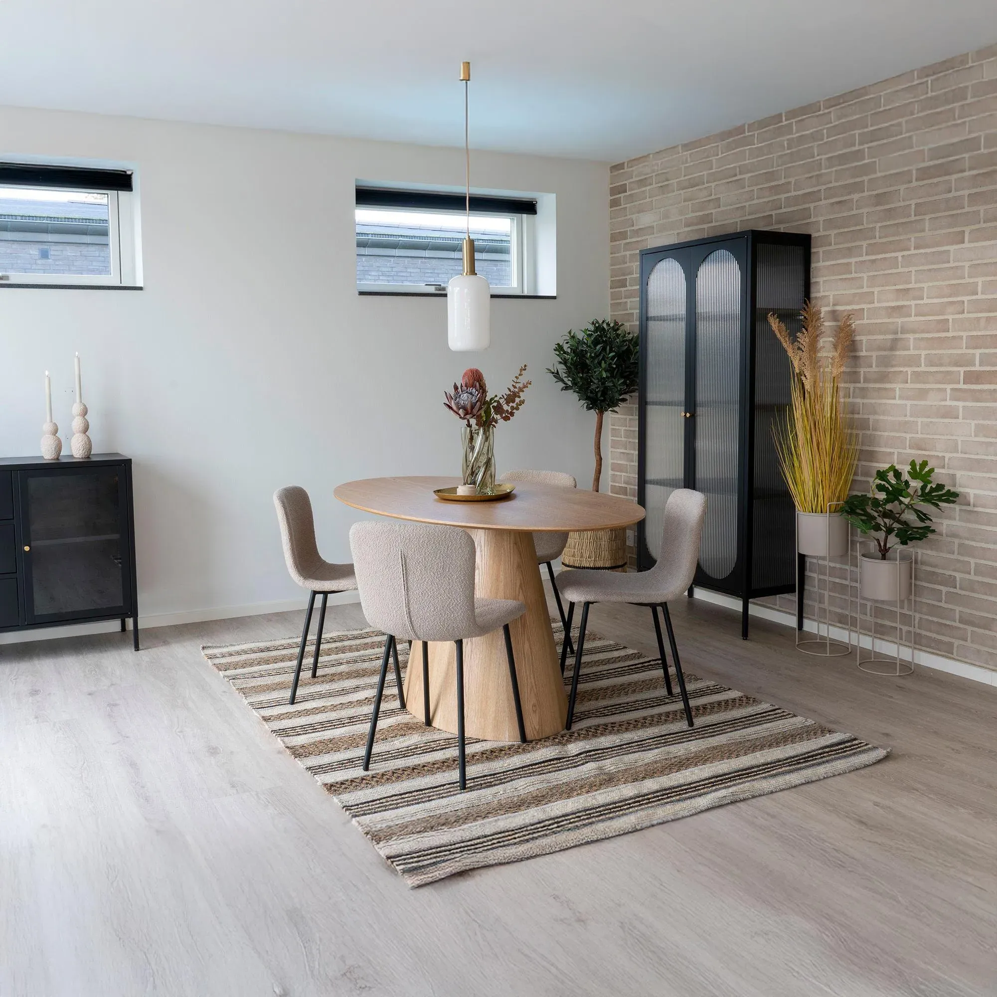 Bolton 6-Seater Oval Pedestal Dining Table - Natural