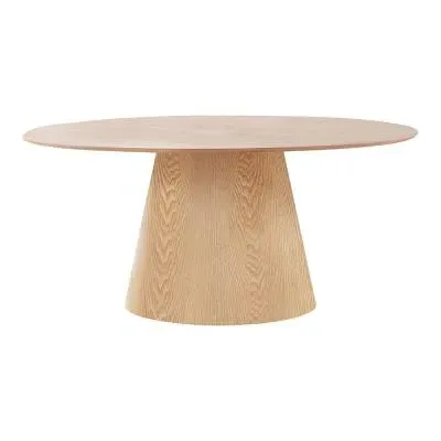 Bolton 6-Seater Oval Pedestal Dining Table - Natural