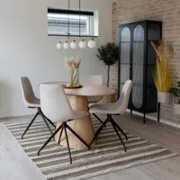 Bolton Oval Dining Set with 4 Zebulon Swivel Chairs - Natural