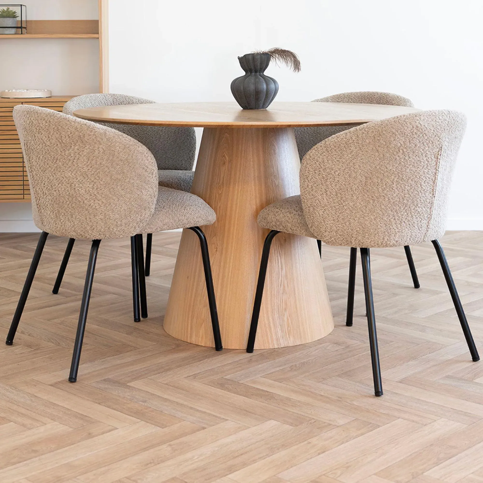 Bolton Round 4-Seater Dining Table - Natural, Wood