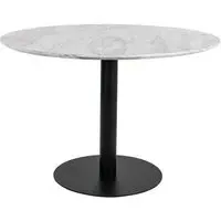 Bolzano 4-Seater Round Dining Table - White, Marble Effect