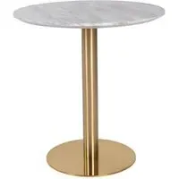 Bolzano Large Round Bar Table - White, Gold
