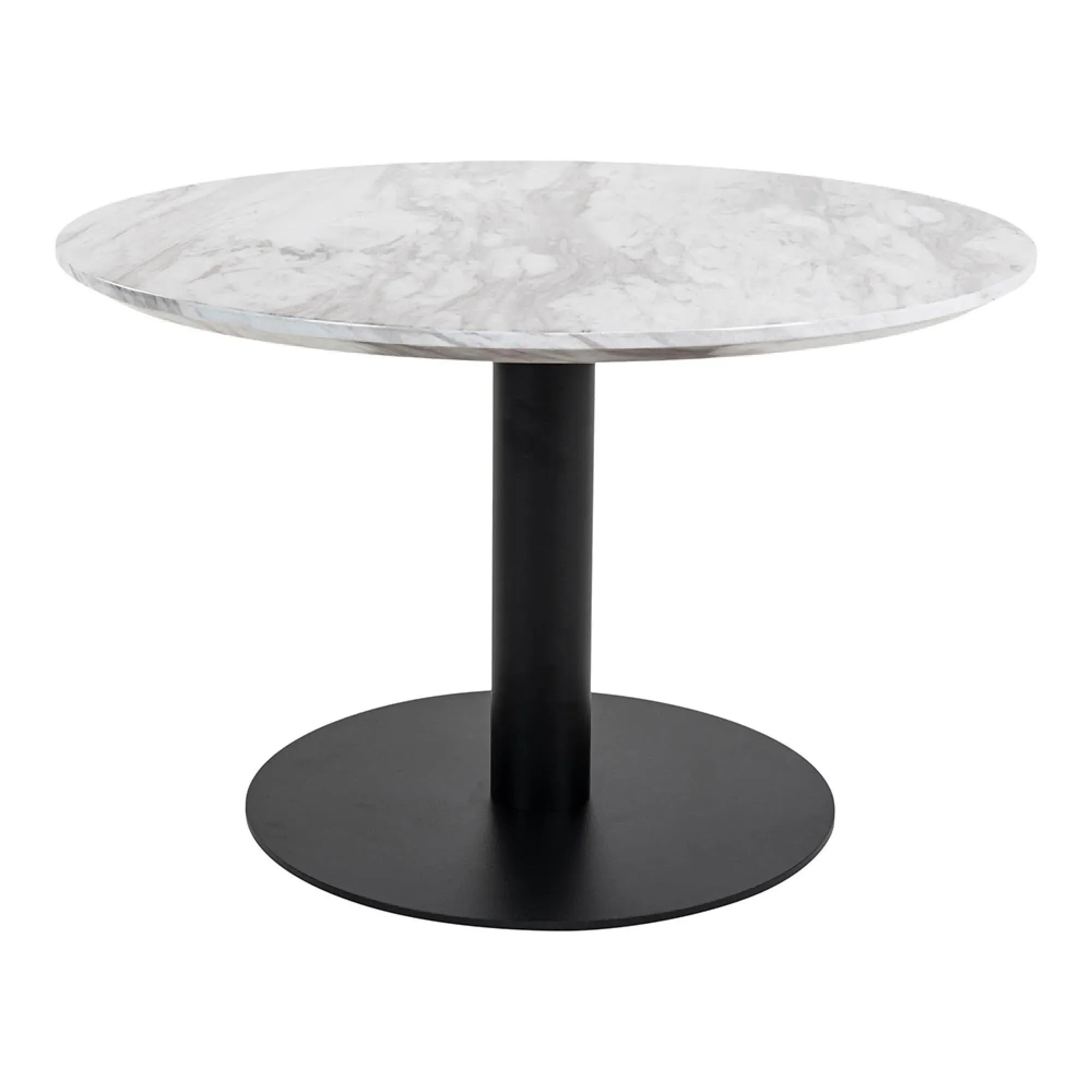 Bolzano Round Coffee Table with Marble Effect - White, Black