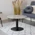 Bolzano Round Coffee Table with Marble Effect - White, Black