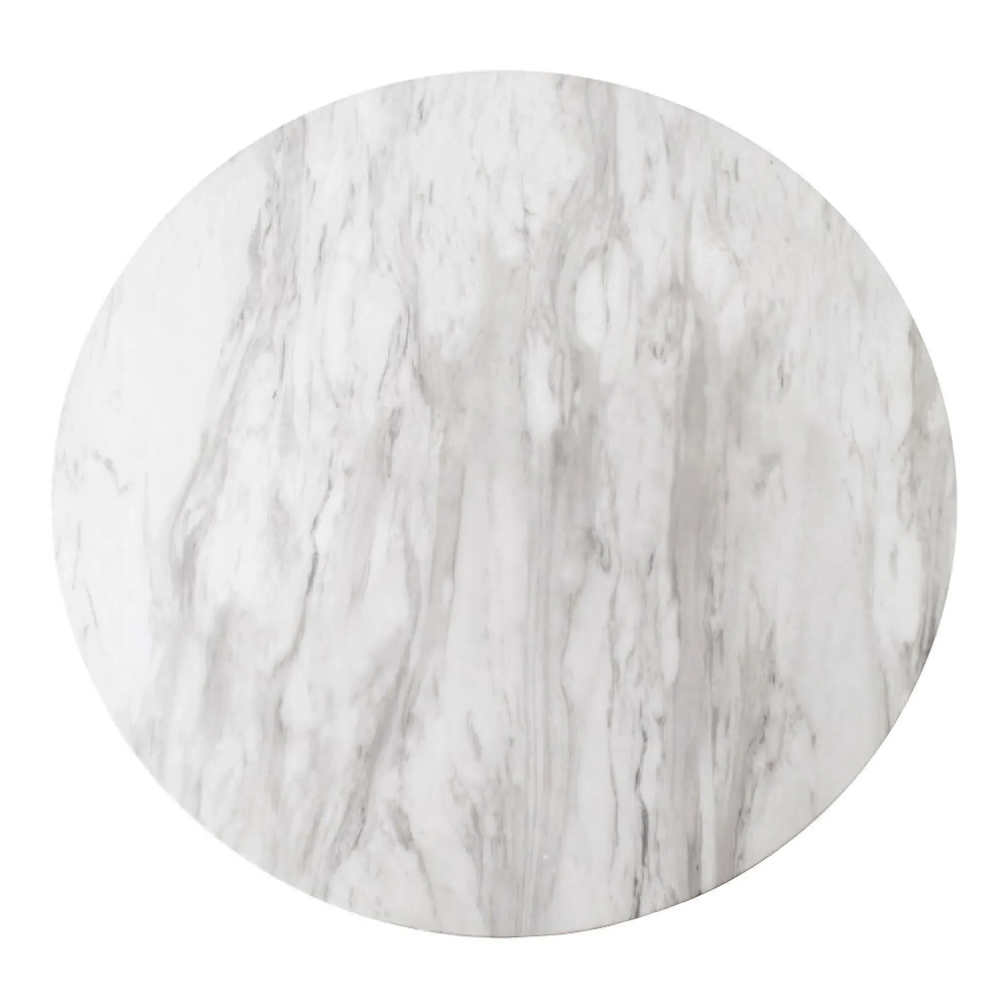 Bolzano Round Coffee Table with Marble Effect - White, Gold