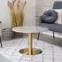Bolzano Round Coffee Table with Marble Effect - White, Gold