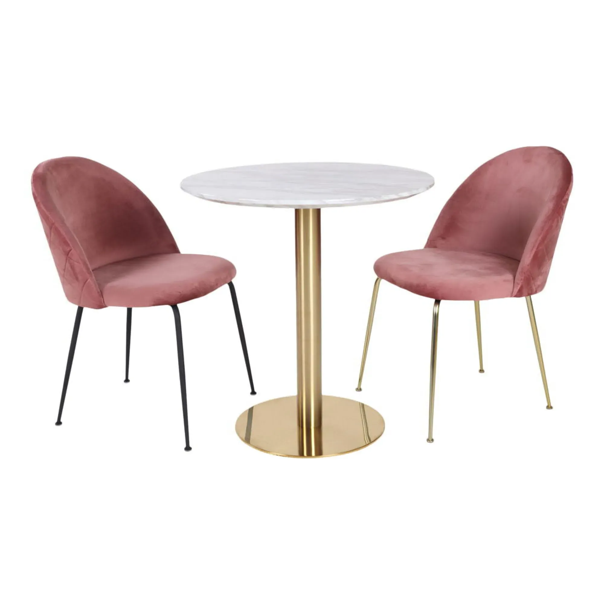 Bolzano Round Dining Table - White, Marble Effect